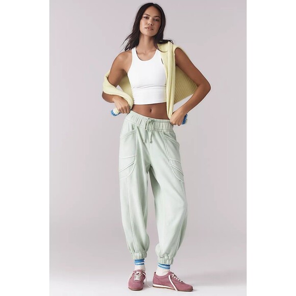 Daily Practice by Anthropologie Slouchy Jogger Pants Pull-on Ribbed L NWD 280208 - Picture 5 of 15